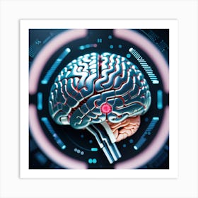 3d Rendering Of A Human Brain 7 Art Print