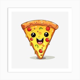 Kawaii Pizza Art Print