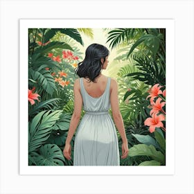 Into The Garden Ai Art Wall Art Design Illustration (10) Art Print