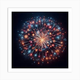 Fireworks On Black Background 2 Art Print