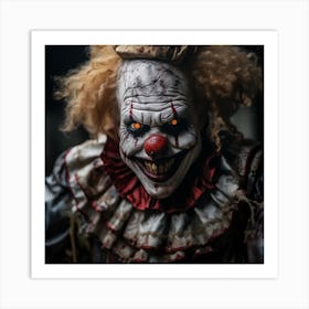 Clown With Red Eyes Art Print