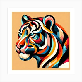 Abstract modernist Tiger 2 Art Print