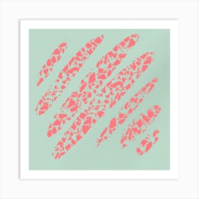 Abstract Pink Fragmented Strokes – Modern Minimalist Art Poster