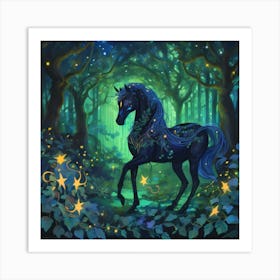 Unicorn In The Forest 1 Art Print