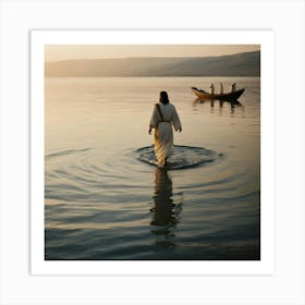 Jesus Walking In The Water 19 Art Print