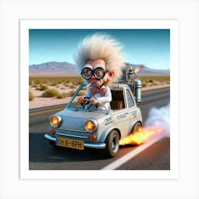 Cartoon Character Driving A Car 4 Art Print