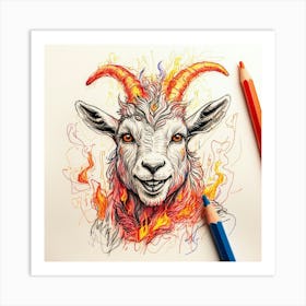 Goat With Horns 24 Art Print