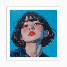 Girl With Black Hair 6 Art Print