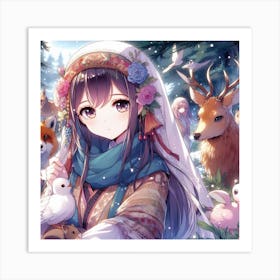 Anime Girl, Person, Person, Person Art Print