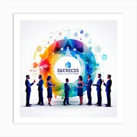 Success Strategy Entrepreneurship Innovation Leadership Teamwork Collaboration Vision Growth (4) Art Print