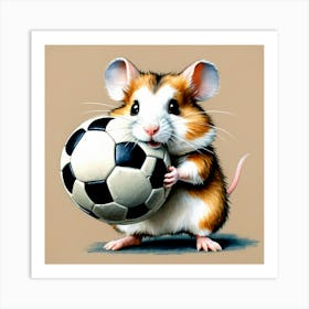 Hamster With Soccer Ball 5 Art Print