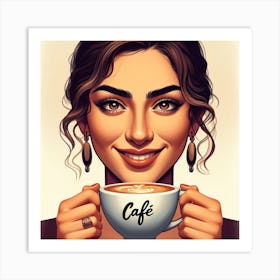 Coffee girl Art Print