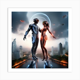 Futuristic Couple 97 Art Print