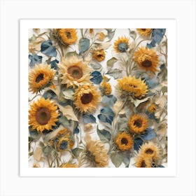 Sunflowers, style of Van Gogh Art Print