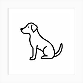 Dog Sitting On A White Background Poster