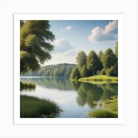 Lake With Trees 2 Art Print