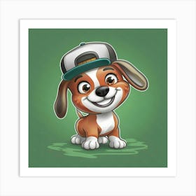 Dog In A Cap Art Print