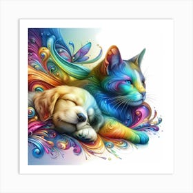 Creative Feline Cat Artwork 69 Art Print