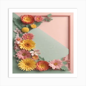 Frame With Flowers Art Print