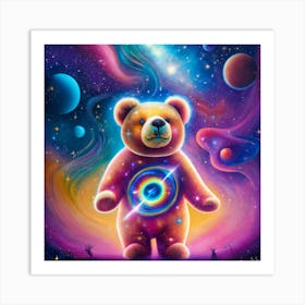 Teddy Bear In Space 1 Art Print