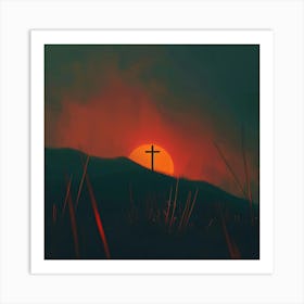 Cross On A Hill Art Print