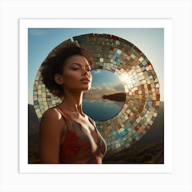 Afro-American Woman In A Mosaic Art Print