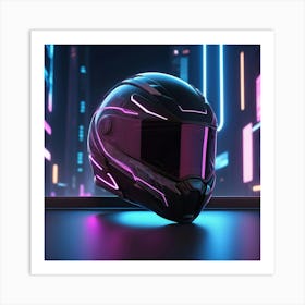 Neon Helmet 1 Art Print