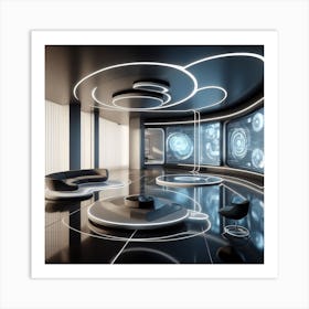 Futuristic Living Room Art Print