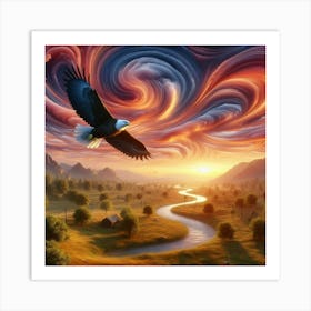 Eagle In Flight Art Print