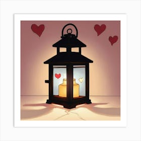 Valentine'S Day Lantern 2 Art Print