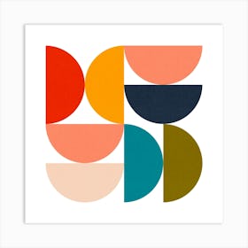 Mid Century Geometric Color Play Art Print