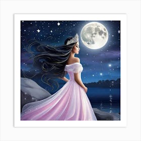 Princess In The Moonlight Art Print