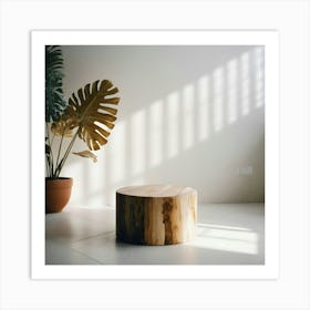 Tree Stump In A Room 2 Art Print