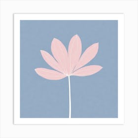 A White And Pink Flower In Minimalist Style Square Composition 653 Art Print