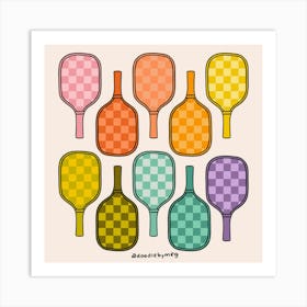 Rainbow Pickleball Paddle Art Print