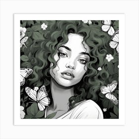 Butterfly Girl 15 Art Print