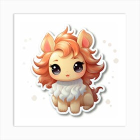 Cute Lion Sticker Art Print