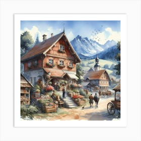 Village In The Mountains 9 Art Print