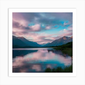 Sunset Over A Lake Art Print