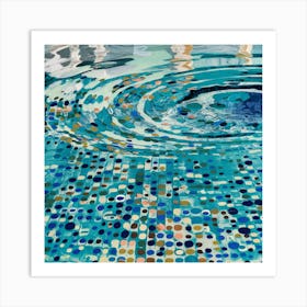 Cyan Oasis Bright Blue Swimming Pool Art Print