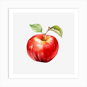 Red Apple Watercolor Painting 2 Art Print