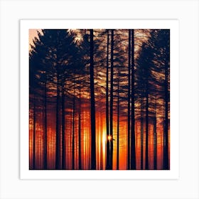 Sunset In The Forest 7 Art Print