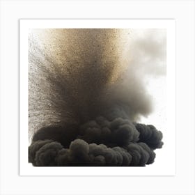 Explosion Of Black Smoke Art Print