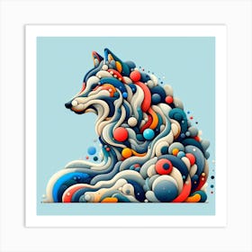 Abstract Wolf Art Print