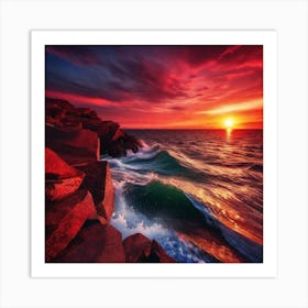 Sunset Over The Ocean 143 Art Print