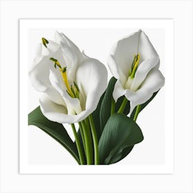 White Calla Lilies myluckycharm Art Print