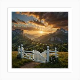 Sunset In The Mountains 14 Art Print