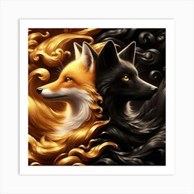 Foxes 2 Art Print