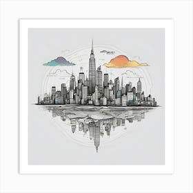 New York City Skyline 98 Art Print