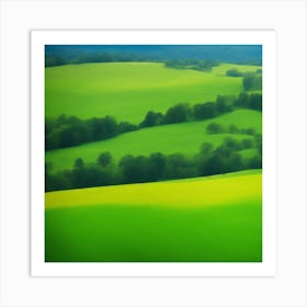 Green Field With Trees 1 Art Print